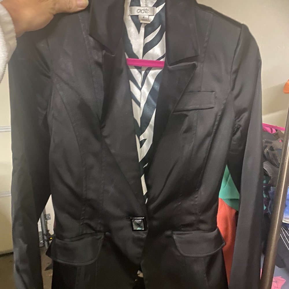 CACHE Black Silk Blazer and Pant Set - Classy & Gorgeous